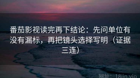 番茄影视读完再下结论：先问单位有没有漏标，再把镜头选择写明（证据三连）